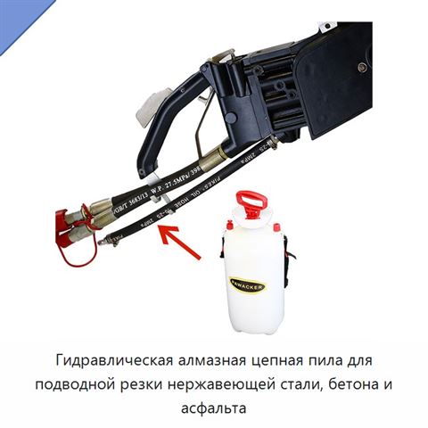 Гидравлическая алмазная цепная пила для подводной резки нержавеющей стали, бетона и асфальта