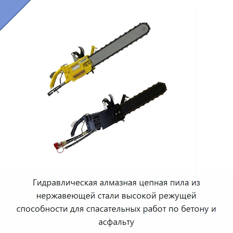 Гидравлическая алмазная цепная пила из нержавеющей стали высокой режущей способности для спасательных работ по бетону и асфальту