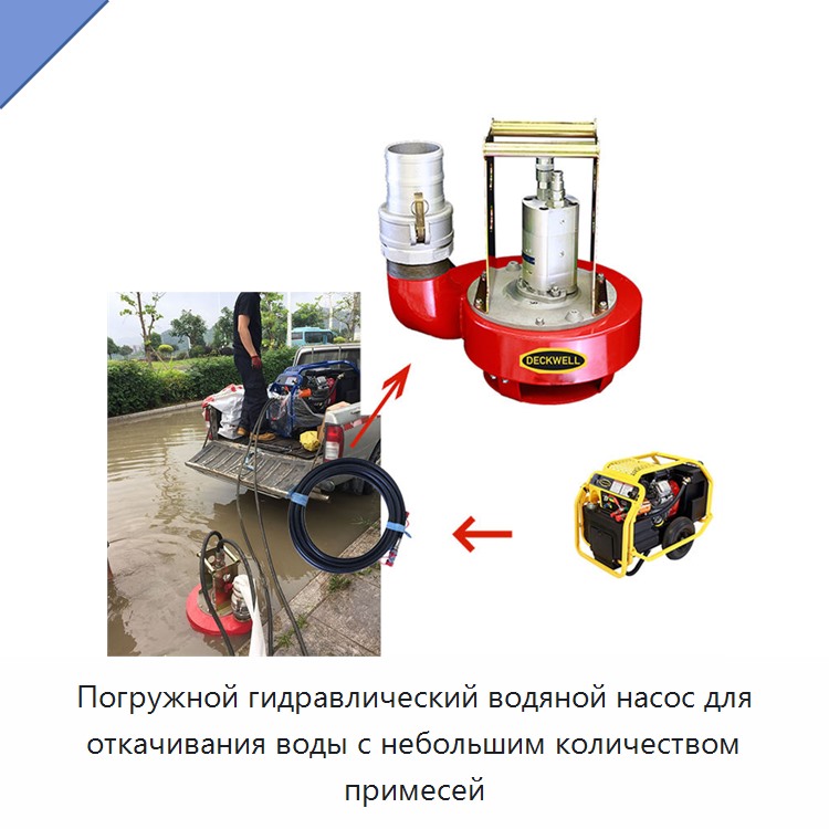 Погружной гидравлический водяной насос для откачивания воды с небольшим количеством примесей