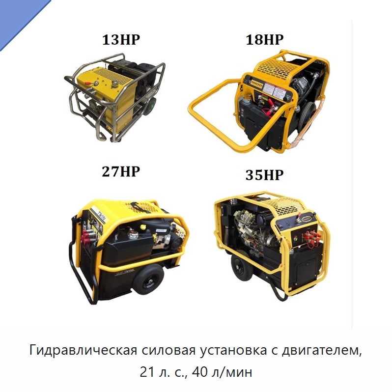 Гидравлическая силовая установка с двигателем, 21 л. с., 40 л/мин