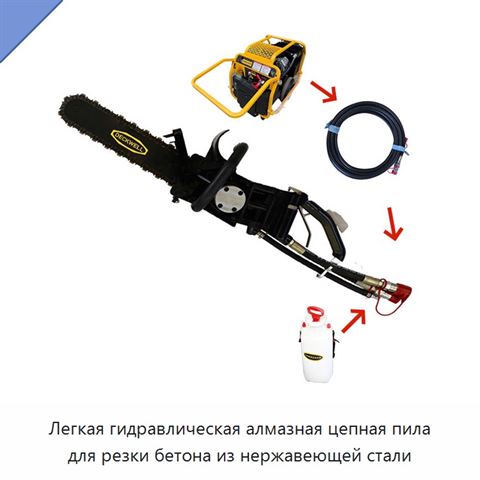 Легкая гидравлическая алмазная цепная пила для резки бетона из нержавеющей стали