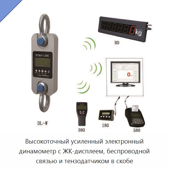 Высокоточный усиленный электронный динамометр с ЖК-дисплеем, беспроводной связью и тензодатчиком в скобе