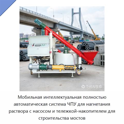 Мобильная интеллектуальная полностью автоматическая система ЧПУ для нагнетания раствора с насосом и тележкой-накопителем для строительства мостов