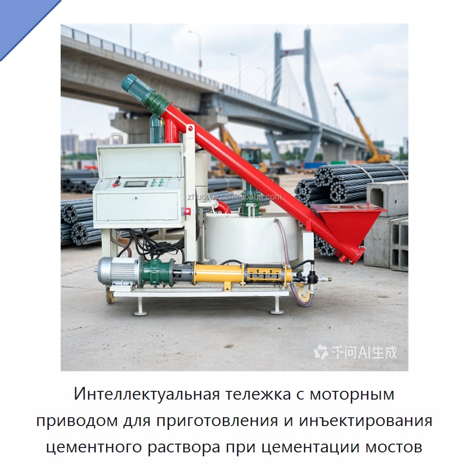 Интеллектуальная тележка с моторным приводом для приготовления и инъектирования цементного раствора при цементации мостов — Бетономешалки