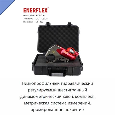 Низкопрофильный гидравлический регулируемый шестигранный динамометрический ключ, комплект, метрическая система измерений, хромированное покрытие