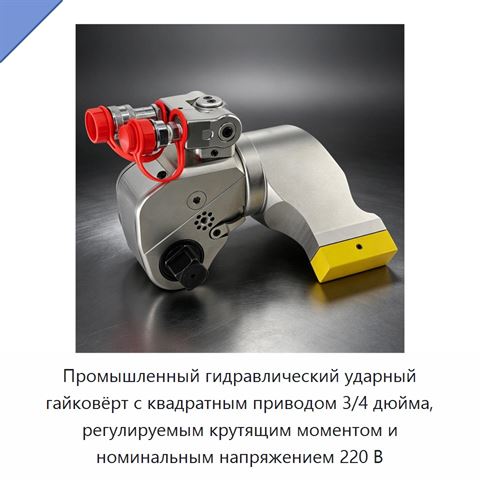 Промышленный гидравлический ударный гайковёрт с квадратным приводом 3/4 дюйма, регулируемым крутящим моментом и номинальным напряжением 220 В