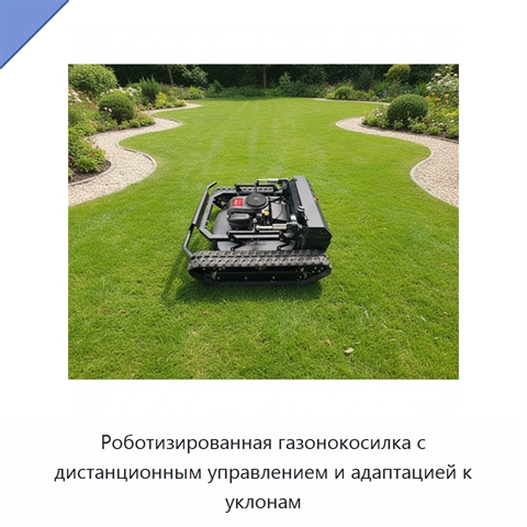 Роботизированная газонокосилка с дистанционным управлением и адаптацией к уклонам