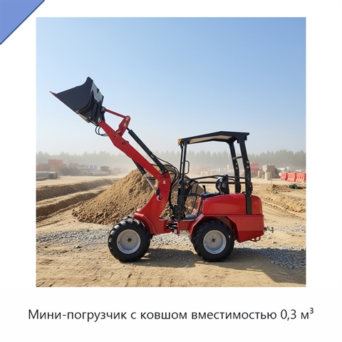 Мини-погрузчик с ковшом вместимостью 0,3 м³