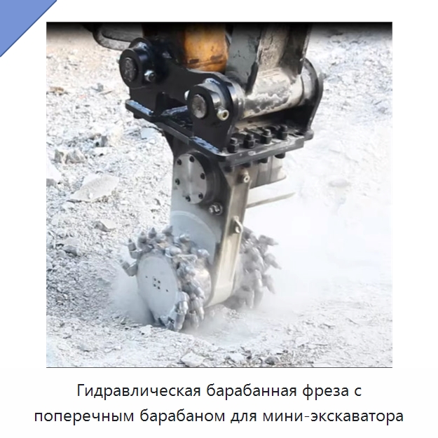Гидравлическая барабанная фреза с поперечным барабаном для мини-экскаватора — Запчасти для строительной техники