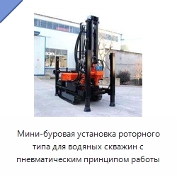 Мини-буровая установка роторного типа для водяных скважин с пневматическим принципом работы