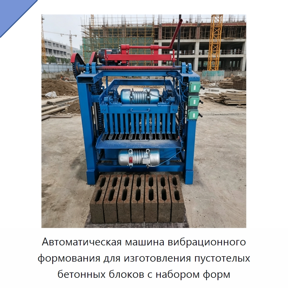 Автоматическая машина вибрационного формования для изготовления пустотелых бетонных блоков с набором форм — Оборудование для производства кирпича