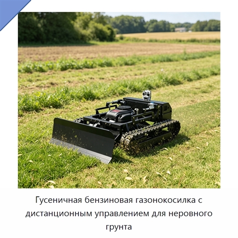 Гусеничная бензиновая газонокосилка с дистанционным управлением для неровного грунта