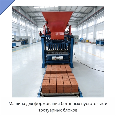 Машина для формования бетонных пустотелых и тротуарных блоков