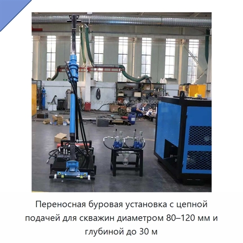 Переносная буровая установка с цепной подачей для скважин диаметром 80–120 мм и глубиной до 30 м