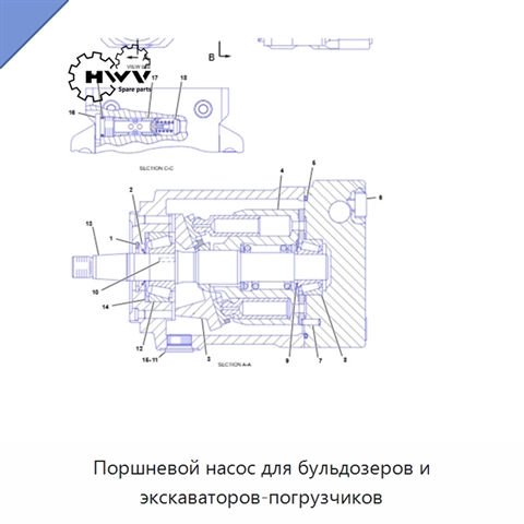 Поршневой насос для бульдозеров и экскаваторов-погрузчиков