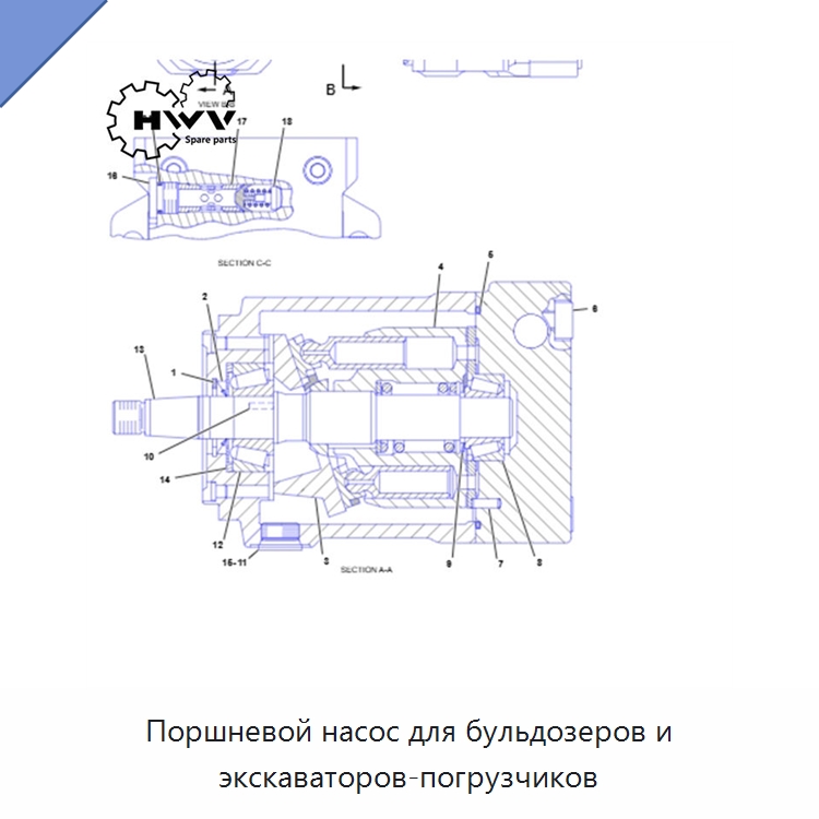 Поршневой насос для бульдозеров и экскаваторов-погрузчиков — Запчасти для строительной техники