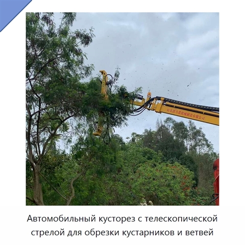 Автомобильный кусторез с телескопической стрелой для обрезки кустарников и ветвей