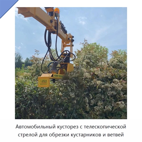 Автомобильный кусторез с телескопической стрелой для обрезки кустарников и ветвей