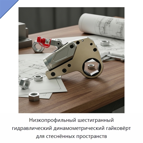 Низкопрофильный шестигранный гидравлический динамометрический гайковёрт для стеснённых пространств