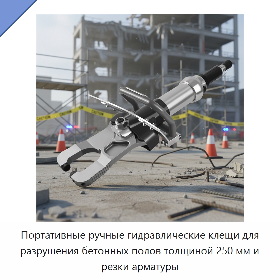 Портативные ручные гидравлические клещи для разрушения бетонных полов толщиной 250 мм и резки арматуры — Специальная строительная техника