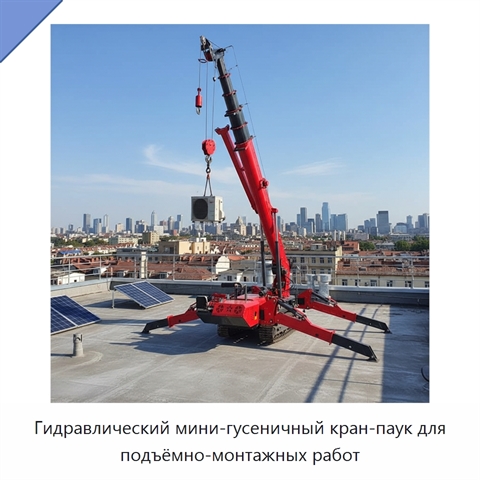 Гидравлический мини-гусеничный кран-паук для подъёмно-монтажных работ
