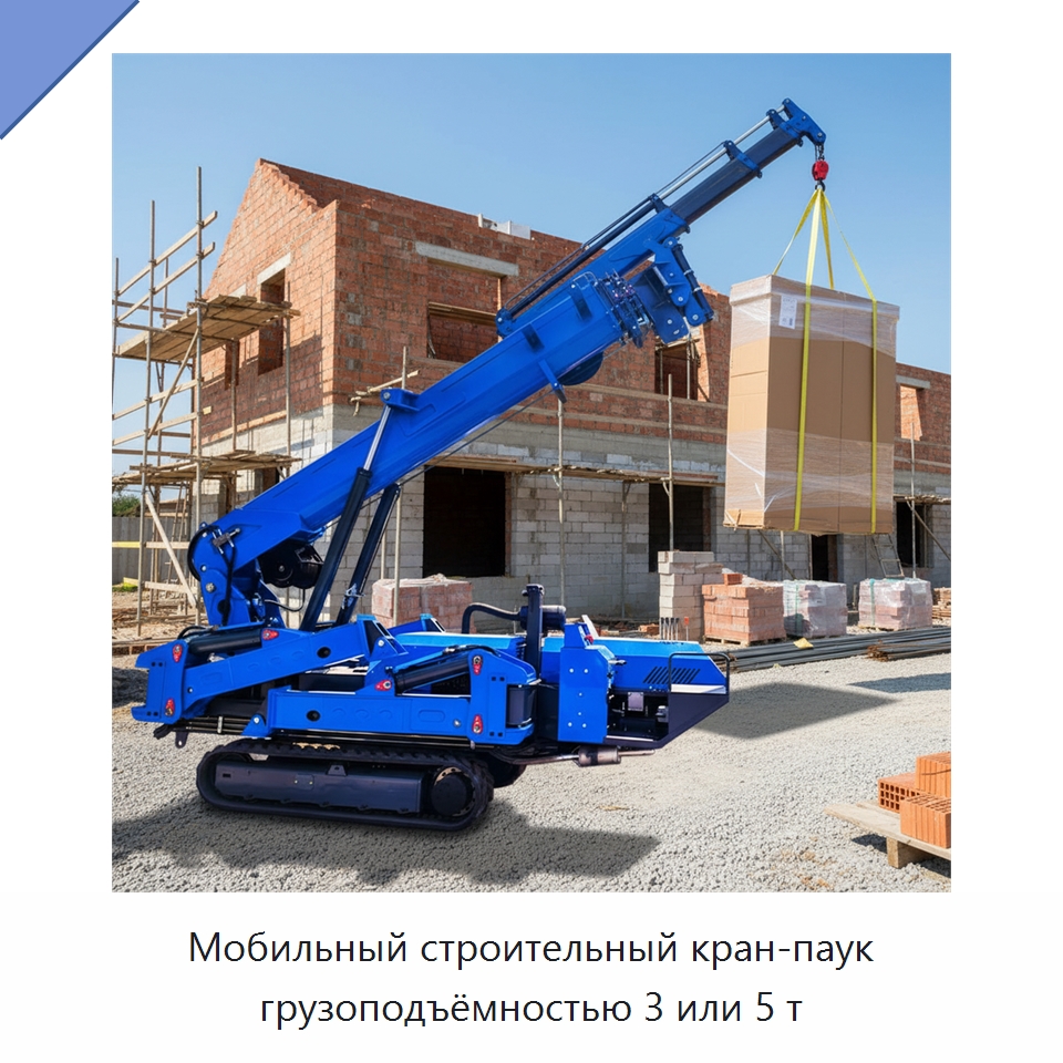 Мобильный строительный кран-паук грузоподъёмностью 3 или 5 т — Краны