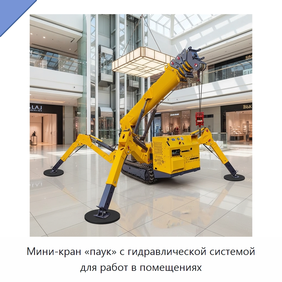 Мини-кран «паук» с гидравлической системой для работ в помещениях — Краны