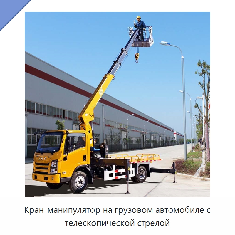 Кран-манипулятор на грузовом автомобиле с телескопической стрелой — Краны