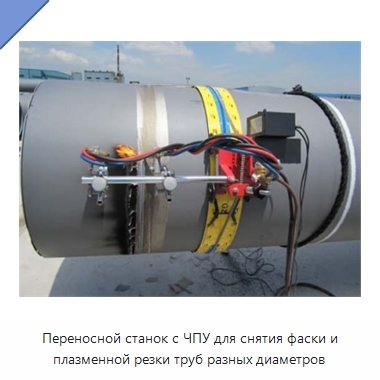 Переносной станок с ЧПУ для снятия фаски и плазменной резки труб разных диаметров