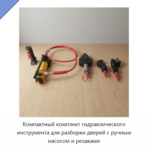 Компактный комплект гидравлического инструмента для разборки дверей с ручным насосом и резаками