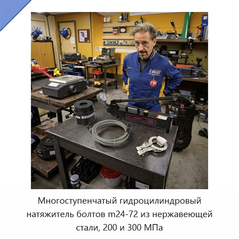 Многоступенчатый гидроцилиндровый натяжитель болтов m24-72 из нержавеющей стали, 200 и 300 МПа