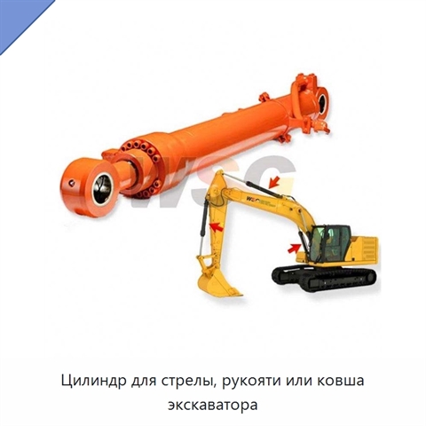 Цилиндр для стрелы, рукояти или ковша экскаватора