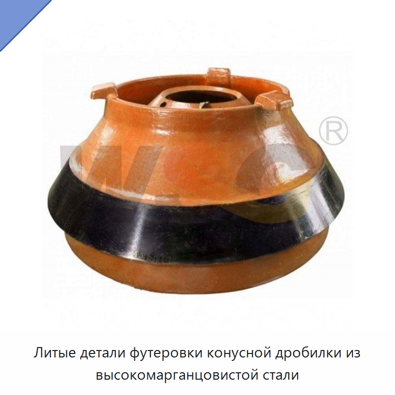 Литые детали футеровки конусной дробилки из высокомарганцовистой стали — Горнодобывающее оборудование