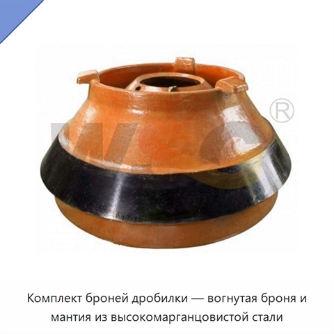 Комплект броней дробилки — вогнутая броня и мантия из высокомарганцовистой стали