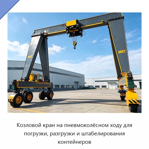 Козловой кран на пневмоколёсном ходу для погрузки, разгрузки и штабелирования контейнеров