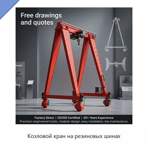 Козловой кран на резиновых шинах