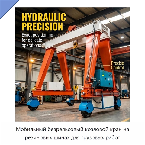 Мобильный безрельсовый козловой кран на резиновых шинах для грузовых работ