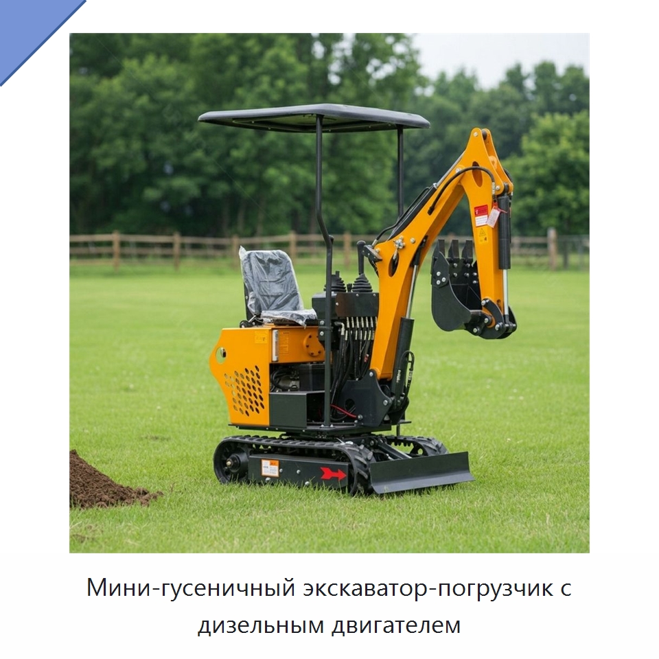 Мини-гусеничный экскаватор-погрузчик с дизельным двигателем — Землеройная техника