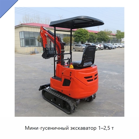 Мини-гусеничный экскаватор 1–2,5 т