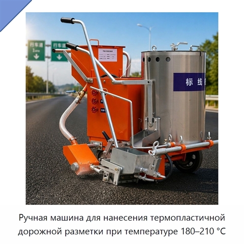 Ручная машина для нанесения термопластичной дорожной разметки при температуре 180–210 °C