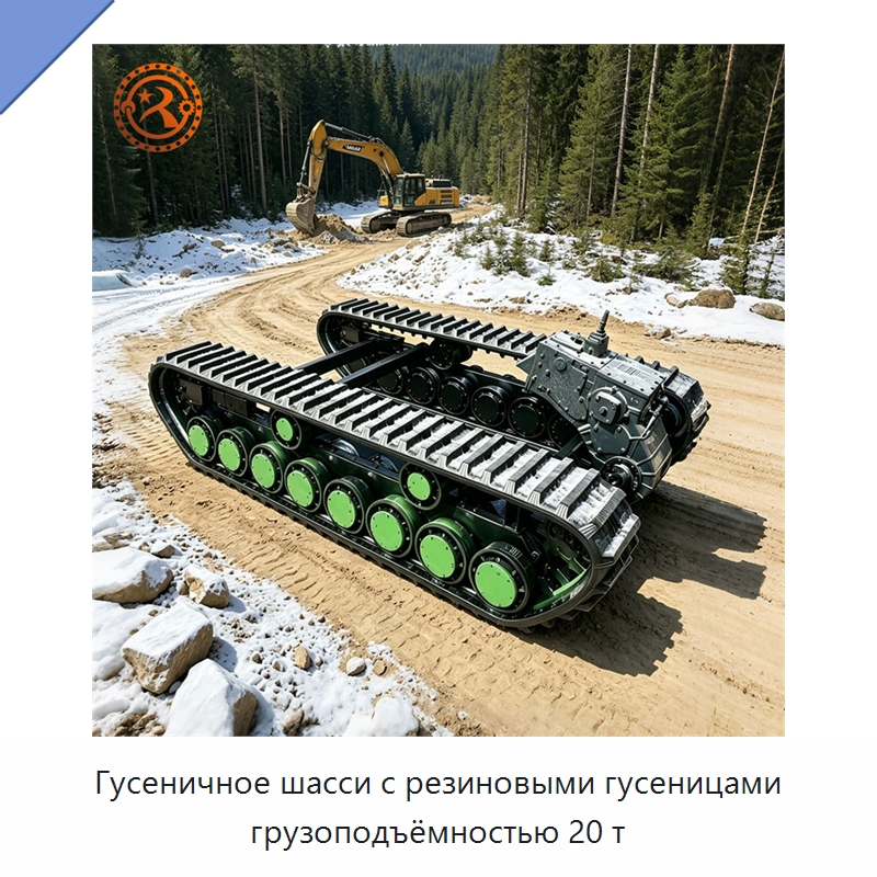 Гусеничное шасси с резиновыми гусеницами грузоподъёмностью 20 т — Запчасти для строительной техники