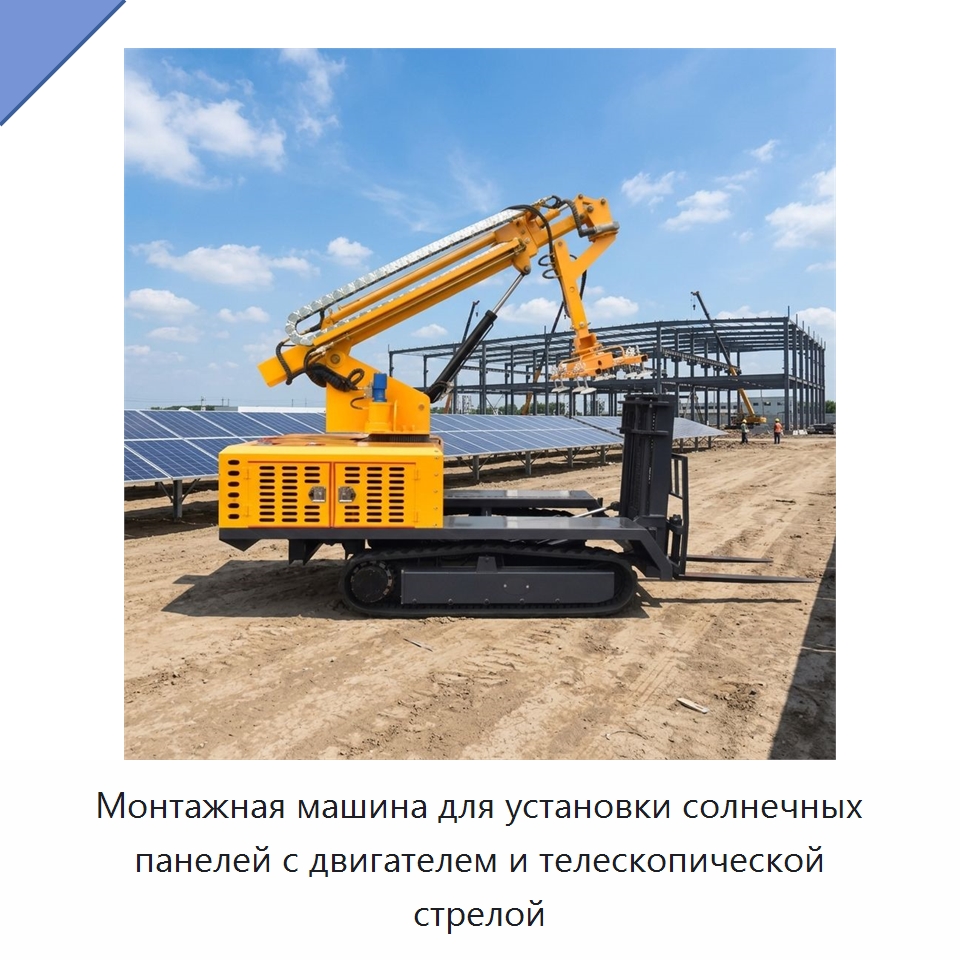 Монтажная машина для установки солнечных панелей с двигателем и телескопической стрелой — Сваебойные установки
