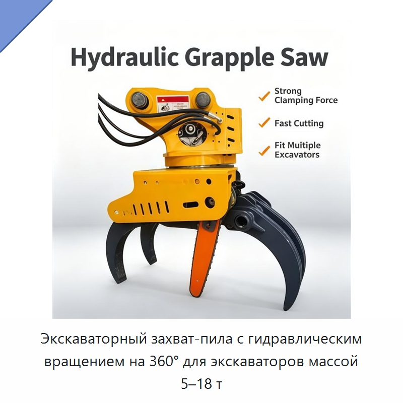 Экскаваторный захват-пила с гидравлическим вращением на 360° для экскаваторов массой 5–18 т — Навесное оборудование для строительной техники