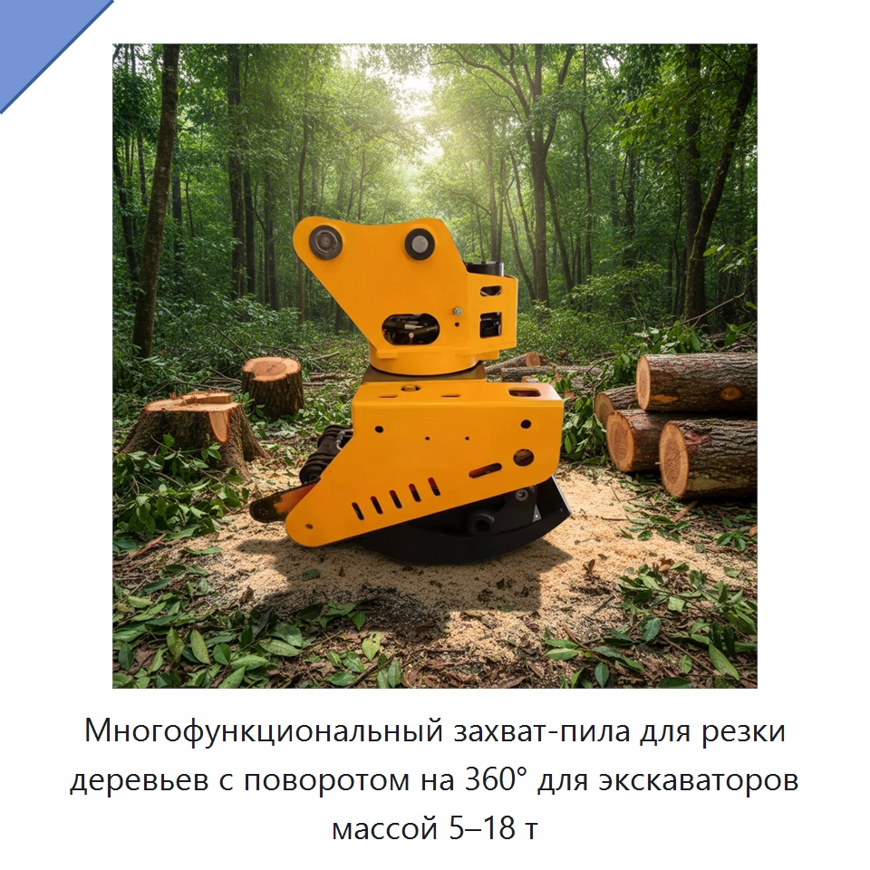 Многофункциональный захват-пила для резки деревьев с поворотом на 360° для экскаваторов массой 5–18 т — Навесное оборудование для строительной техники