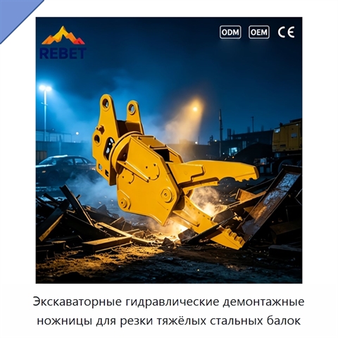 Экскаваторные гидравлические демонтажные ножницы для резки тяжёлых стальных балок
