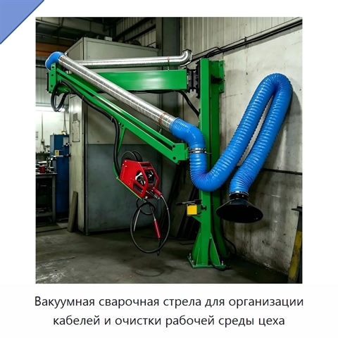 Вакуумная сварочная стрела для организации кабелей и очистки рабочей среды цеха