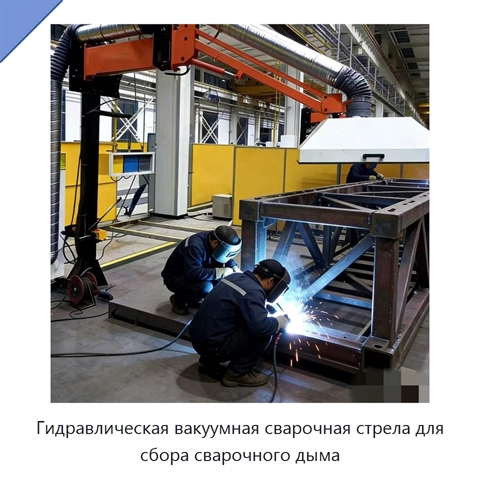 Гидравлическая вакуумная сварочная стрела для сбора сварочного дыма