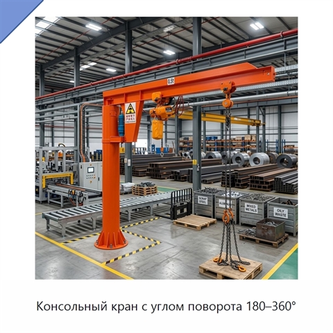 Консольный кран с углом поворота 180–360°