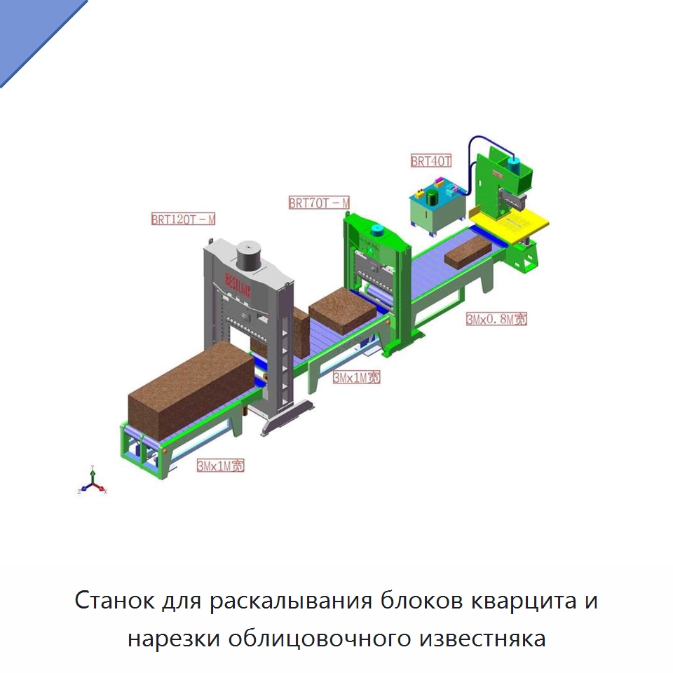 Станок для раскалывания блоков кварцита и нарезки облицовочного известняка — Оборудование для обработки камня