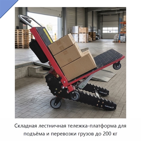 Складная лестничная тележка-платформа для подъёма и перевозки грузов до 200 кг